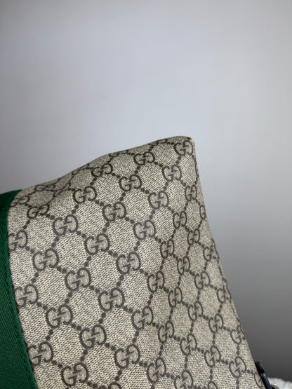 GUCCI Web Messenger Bag GG Coated Canvas Large