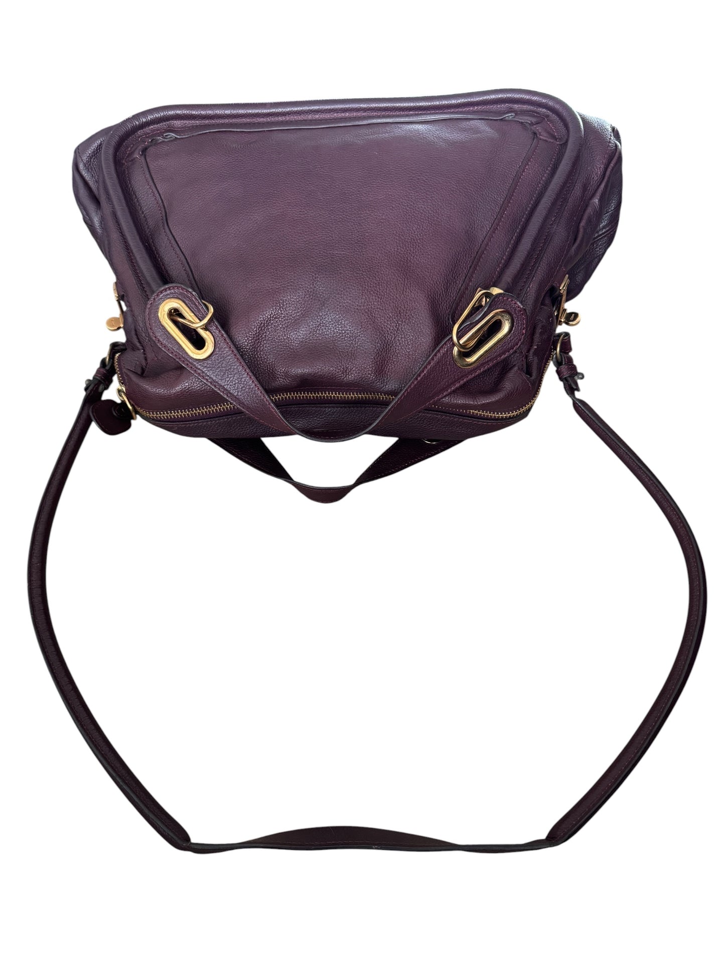 Chloe Paraty Top Handle bag Leather Medium Dark Burgundy