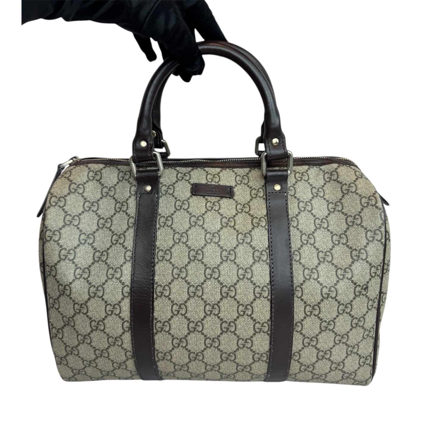 GUCCI Joy Boston GG Coated Canvas Brown