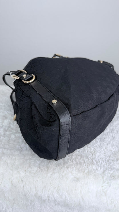 GUCCI Hobo Abbey GG Canvas Black