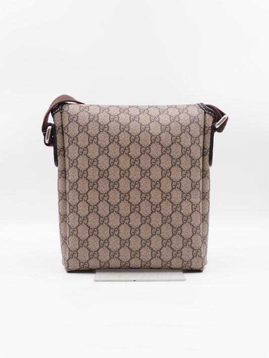 Gucci Flap GG Supreme Crossbody Coated Canvas