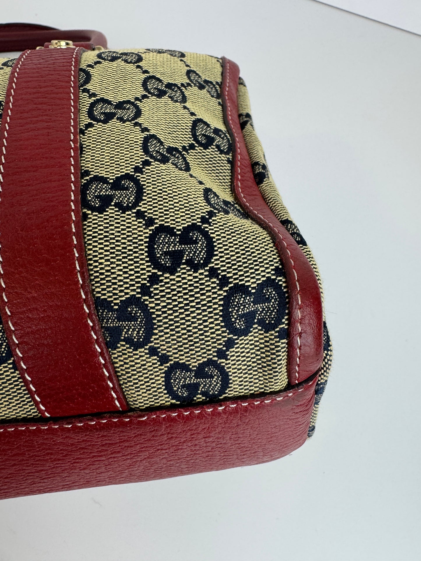 Gucci GG Canvas Boston Navy and red