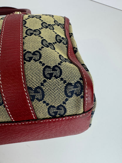 Gucci GG Canvas Boston Navy and red
