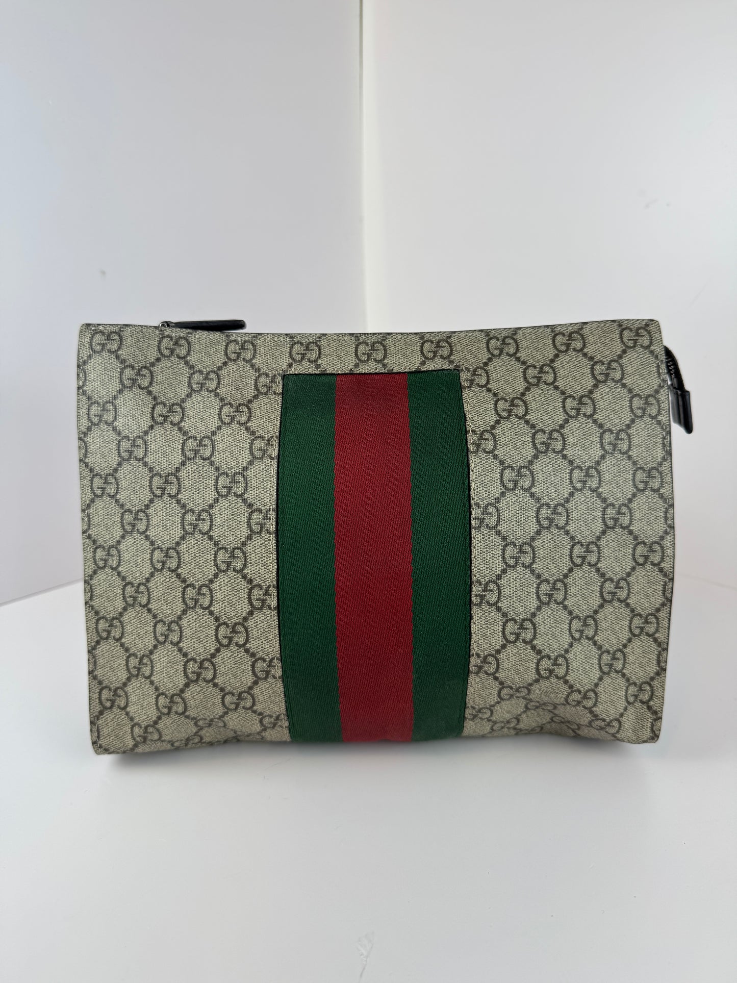 Gucci Web Clutch GG Supreme Coated Canvas