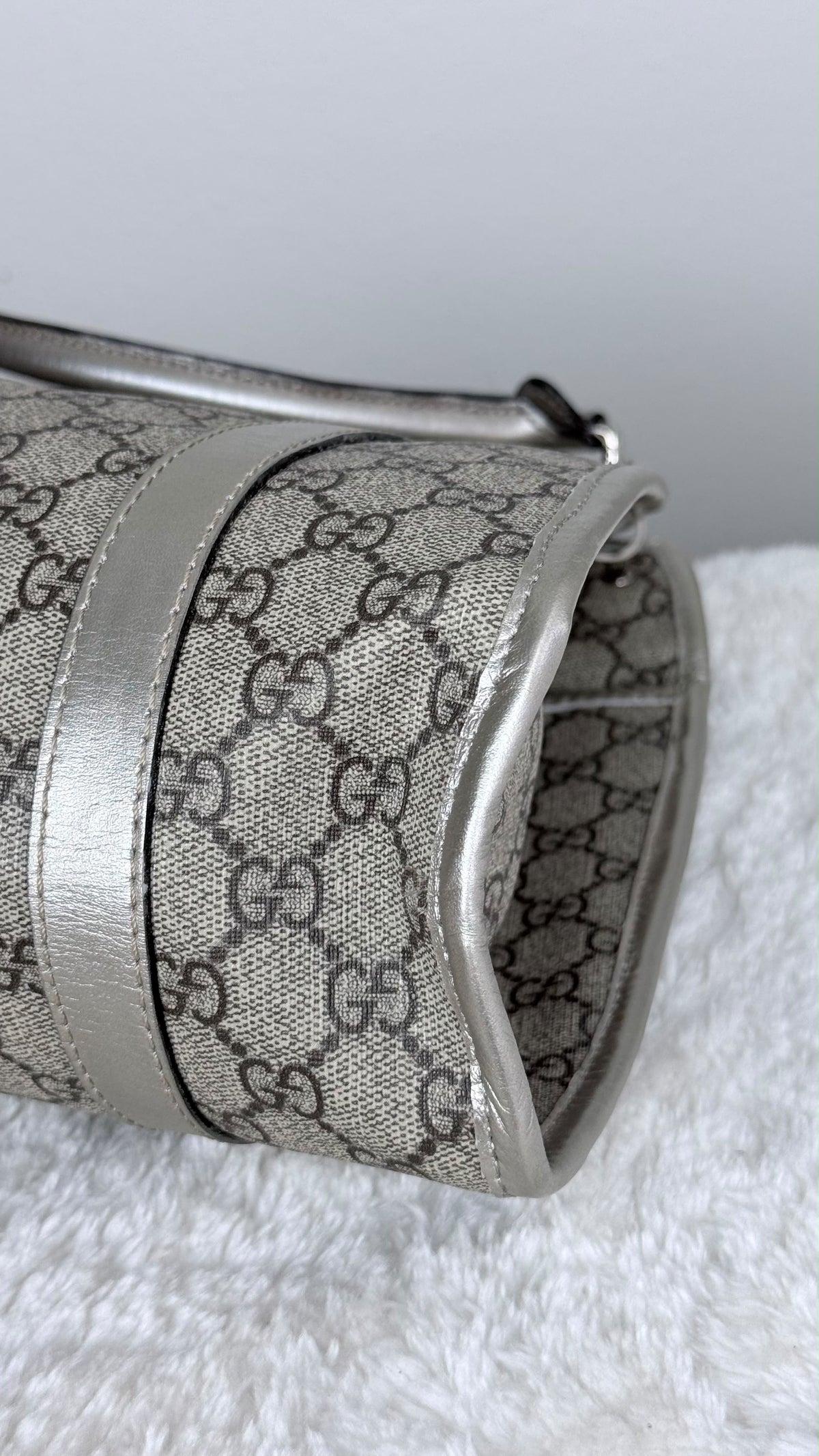 GUCCI Jackie Hobo GG Supreme Coated Canvas Silver