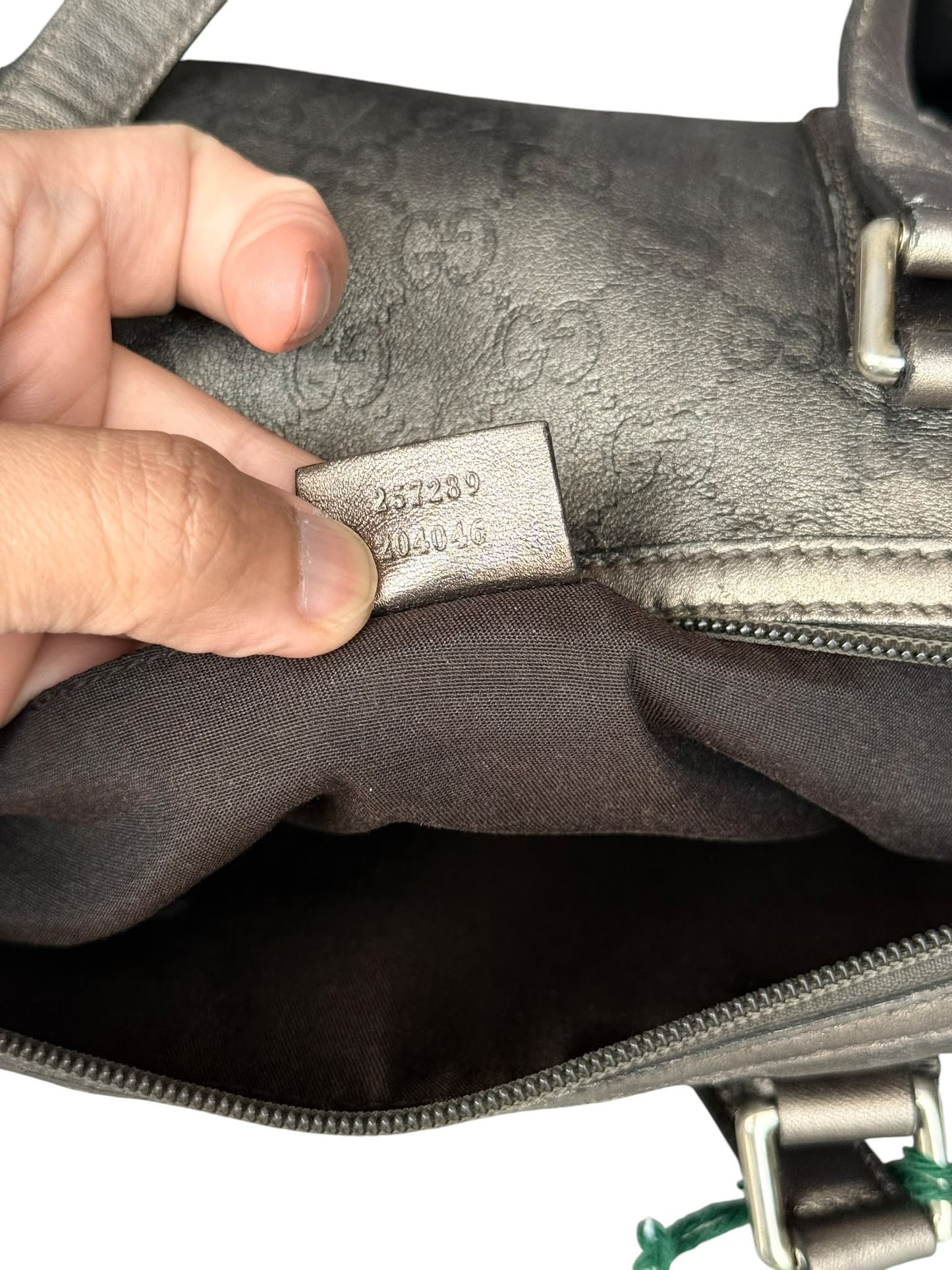 Gucci Boston Mini Guccisimma Leather Grey