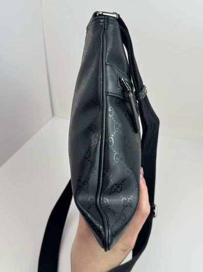 Gucci Flat Messenger Krystal GG Supreme canvas Black