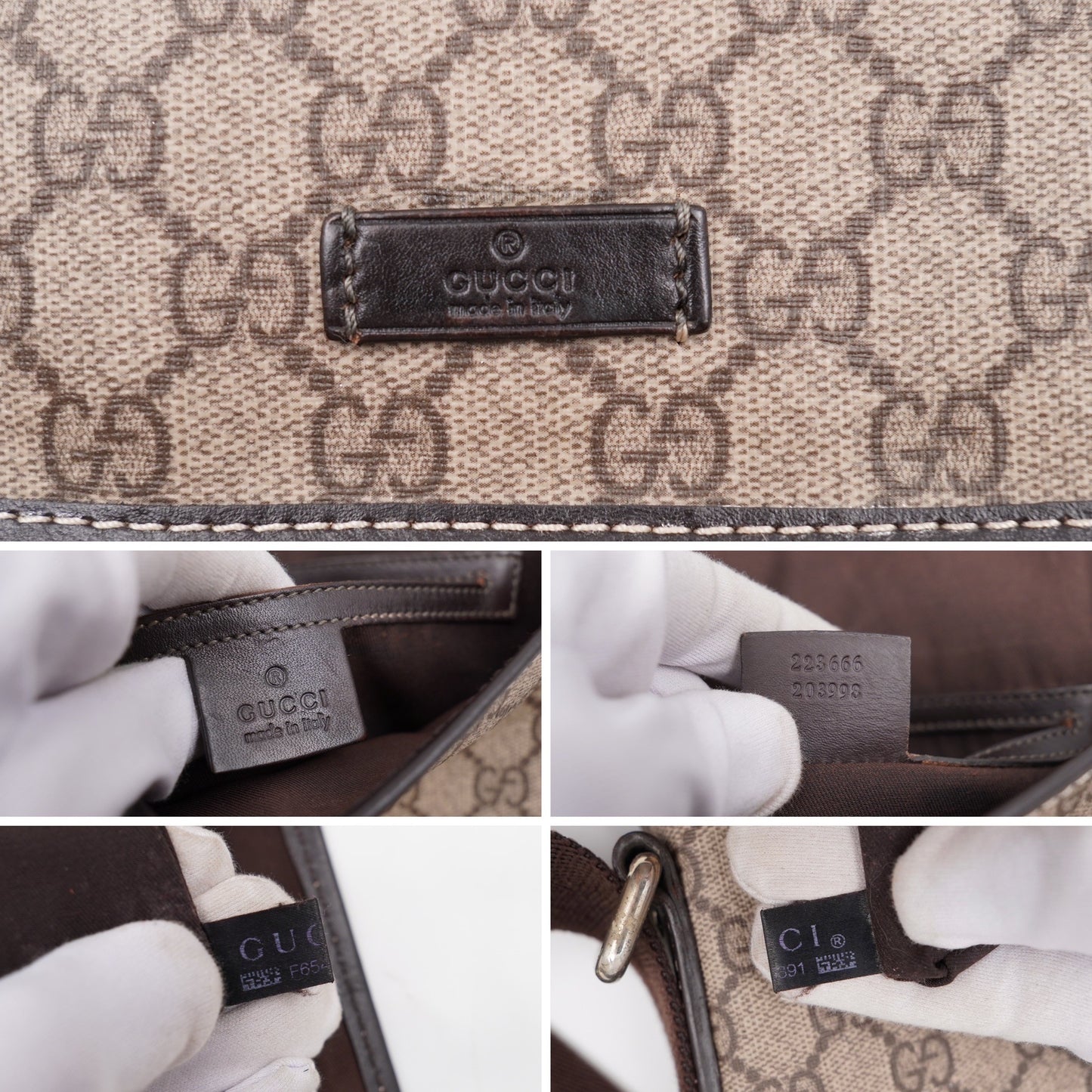 Gucci Flap GG Supreme Crossbody Coated Canvas