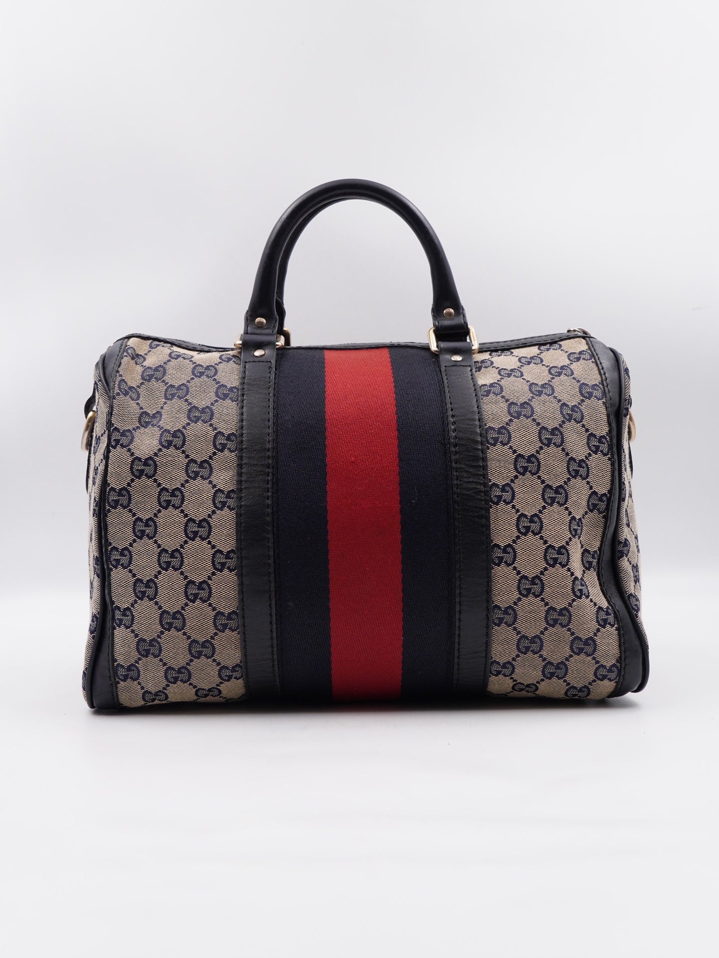 Gucci Web Boston GG Canvas Navy Blue