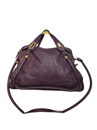 Chloe Paraty Top Handle bag Leather Medium Dark Burgundy