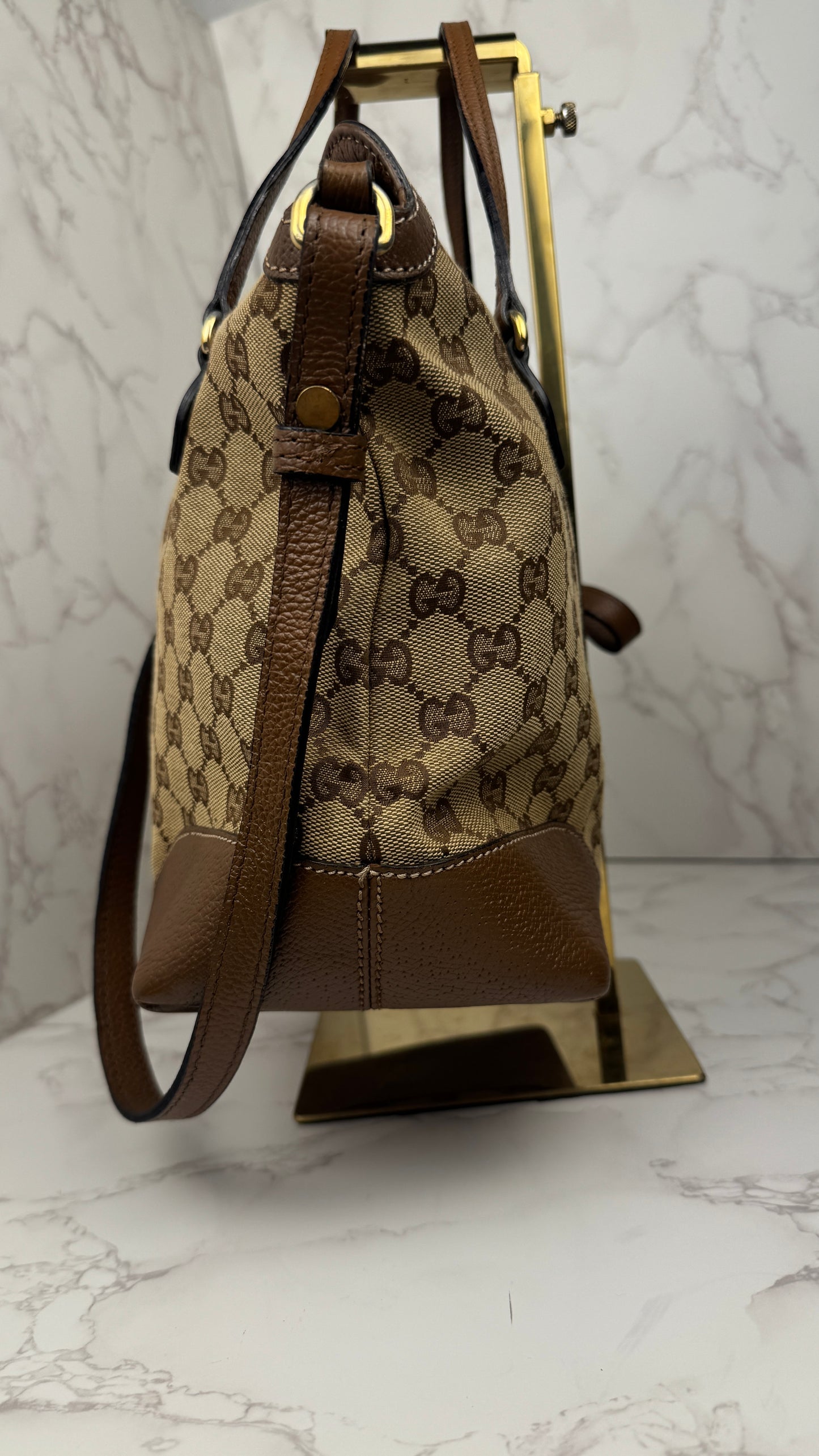 Gucci Bree GG canvas Tote Brown