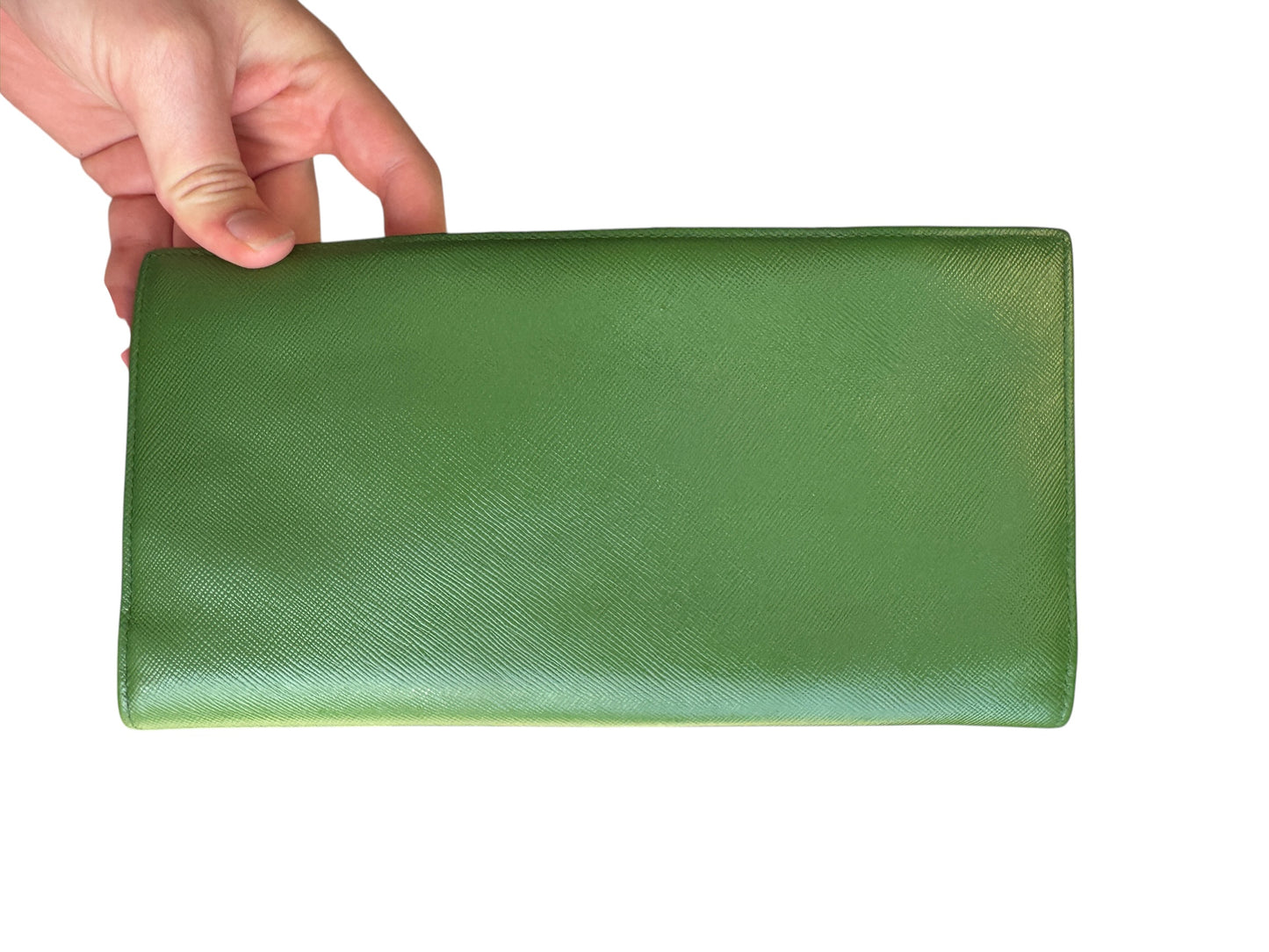 WA3👛 Prada Saffiano Leather Green (COA included) Retail $1250