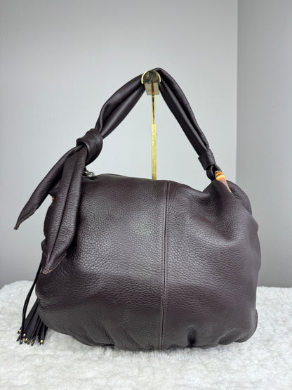 GUCCI bamboo hobo leather brown