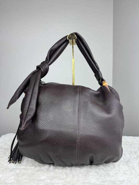 GUCCI bamboo hobo leather brown