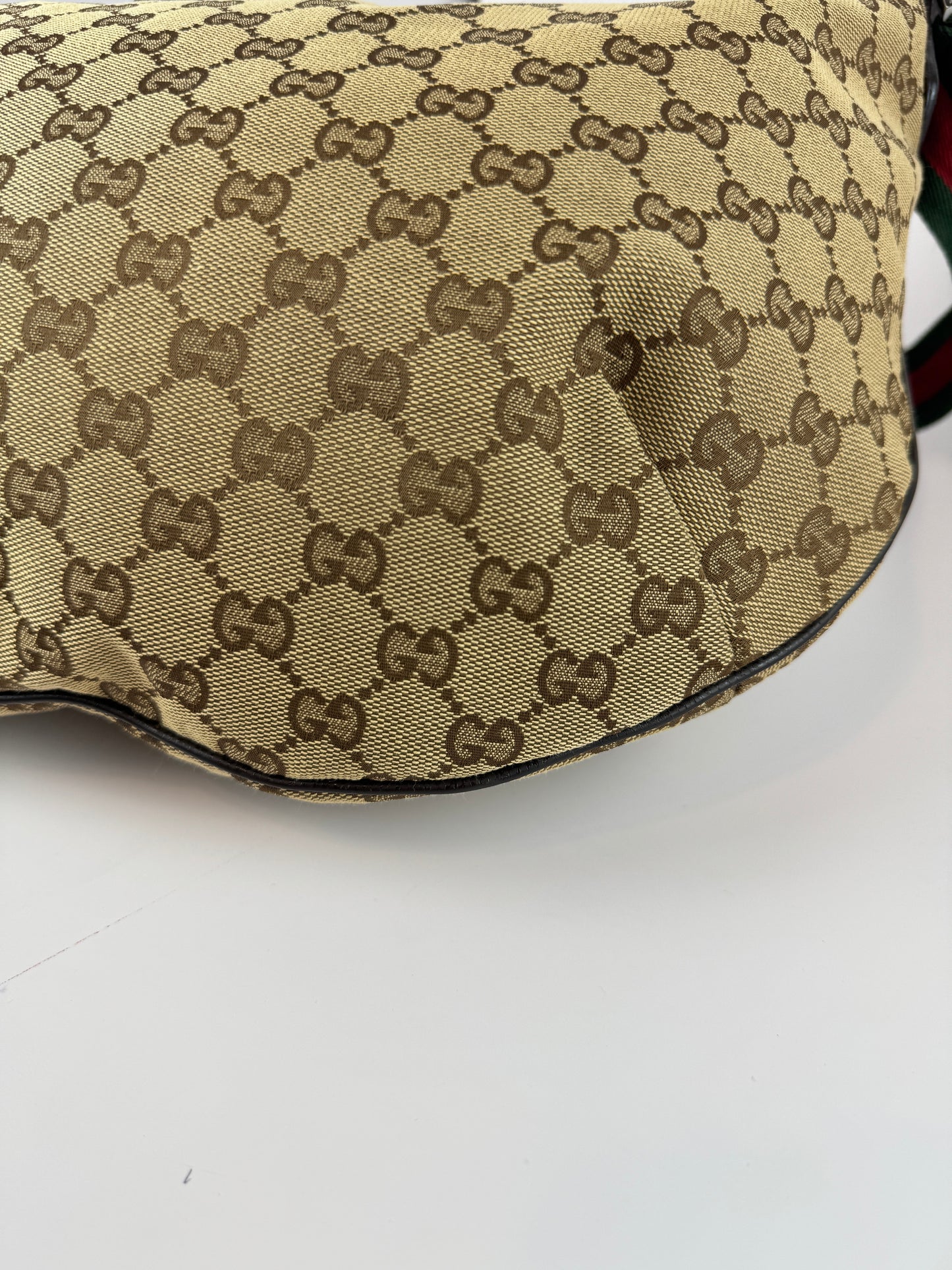 Gucci Web HalfMoon Large GG Canvas Brown