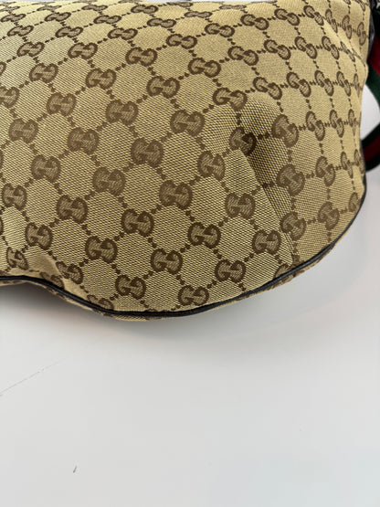 Gucci Web HalfMoon Large GG Canvas Brown