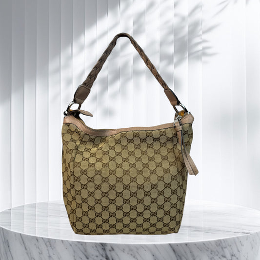 Gucci Hobo Bamboo Bar Shoulder bag Nude Pink