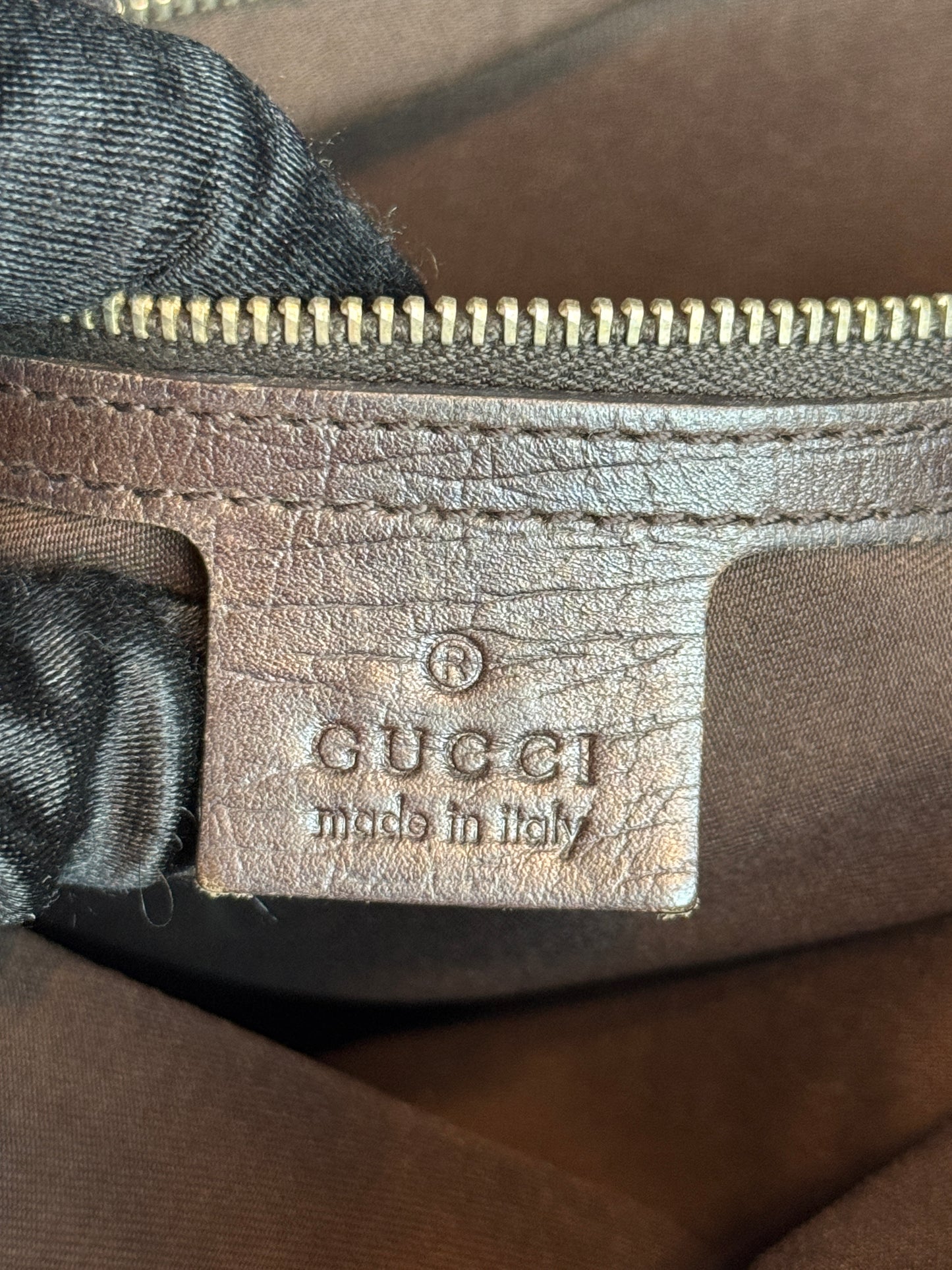 GUCCI Hasler Tote Monogram Medium Dark Brown