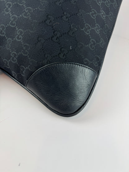 GUCCI Lobster Clasp Jackie O Hobo  Shoulder monogram Black