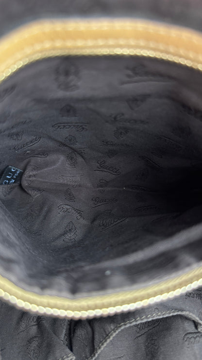 Gucci Beige GG Canvas Horsebit Tassel Hobo