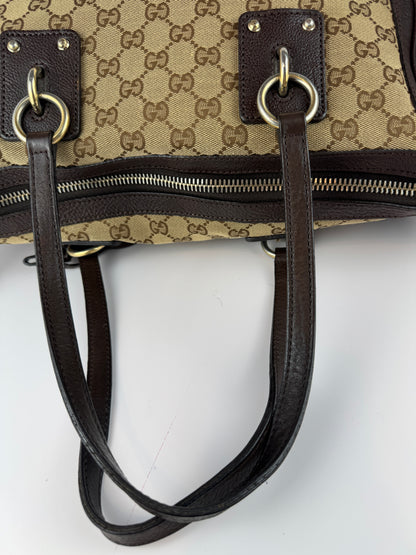 Gucci GG Charm Convertible Tote GG Canvas Brown