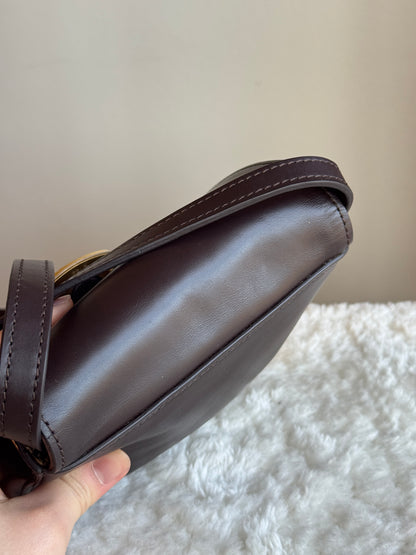 FENDI Chameleon Mini Crossbody Leather Dark Brown