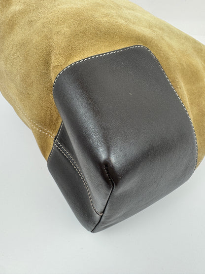 Loewe Anagram Shoulder Suede Leather Bag