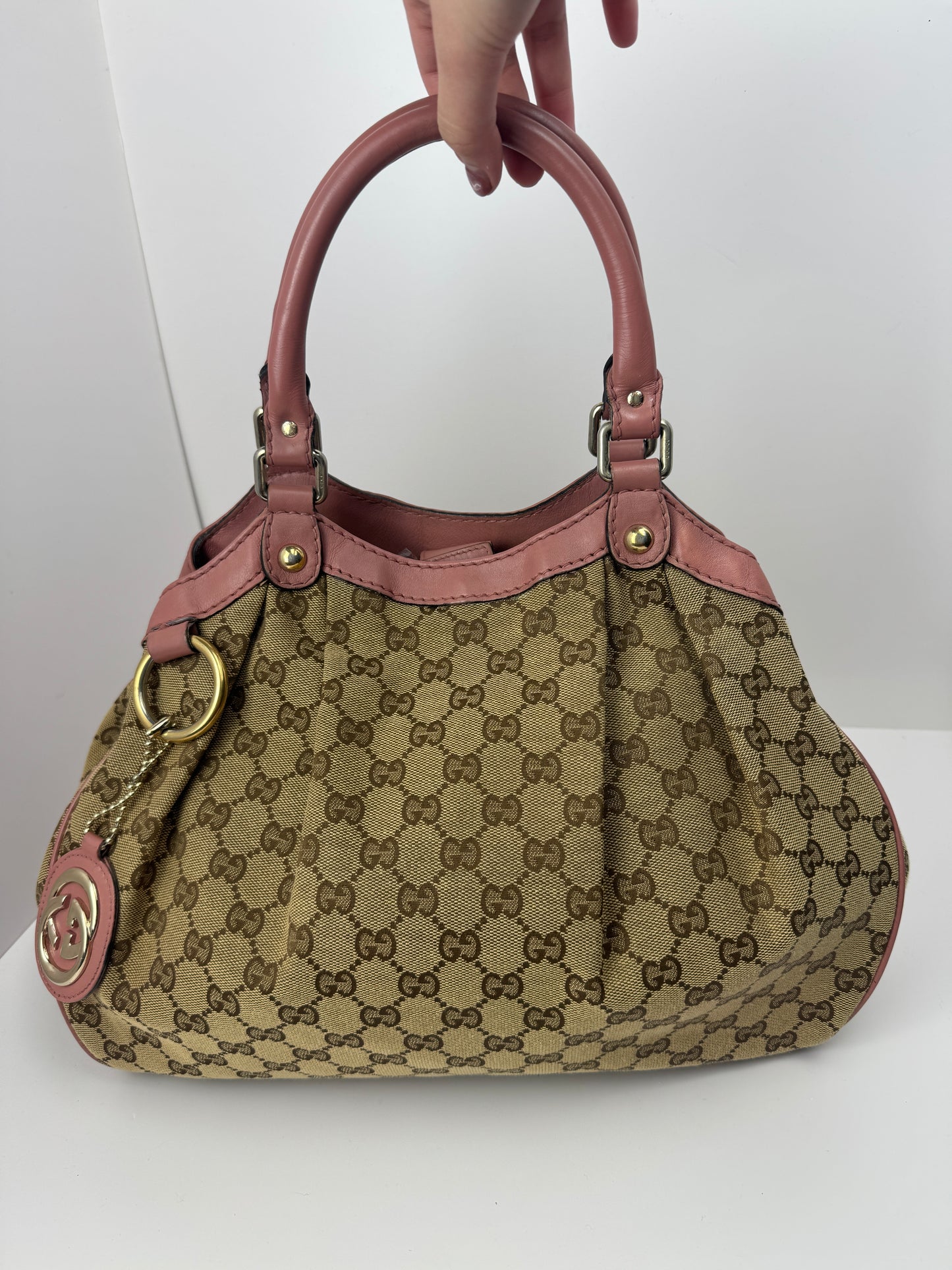 Gucci Sukey Tote GG Canvas Shoulder bag Pink