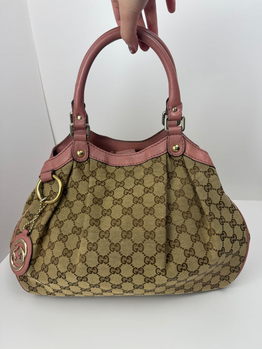 Gucci Sukey Tote GG Canvas Shoulder bag Pink