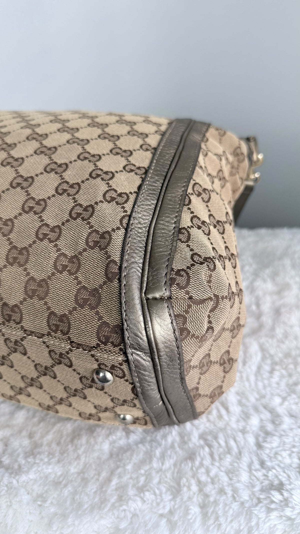 GUCGI Bella Tote GG Canvas Handbag with strap Gold