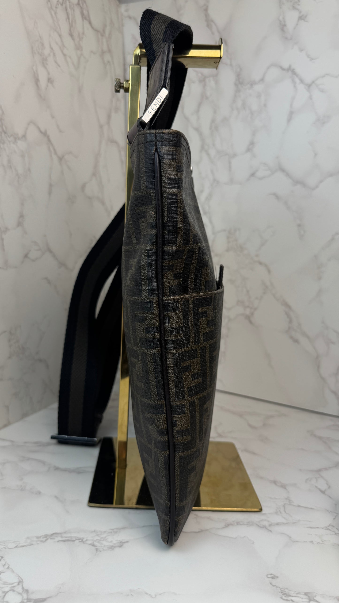 Fendi Zucca Canvas Crossbody Brown