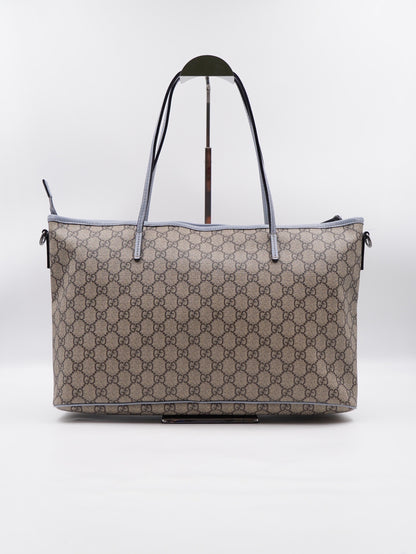 Gucci Convertible Zip Tote GG Coated Canvas with leather medium