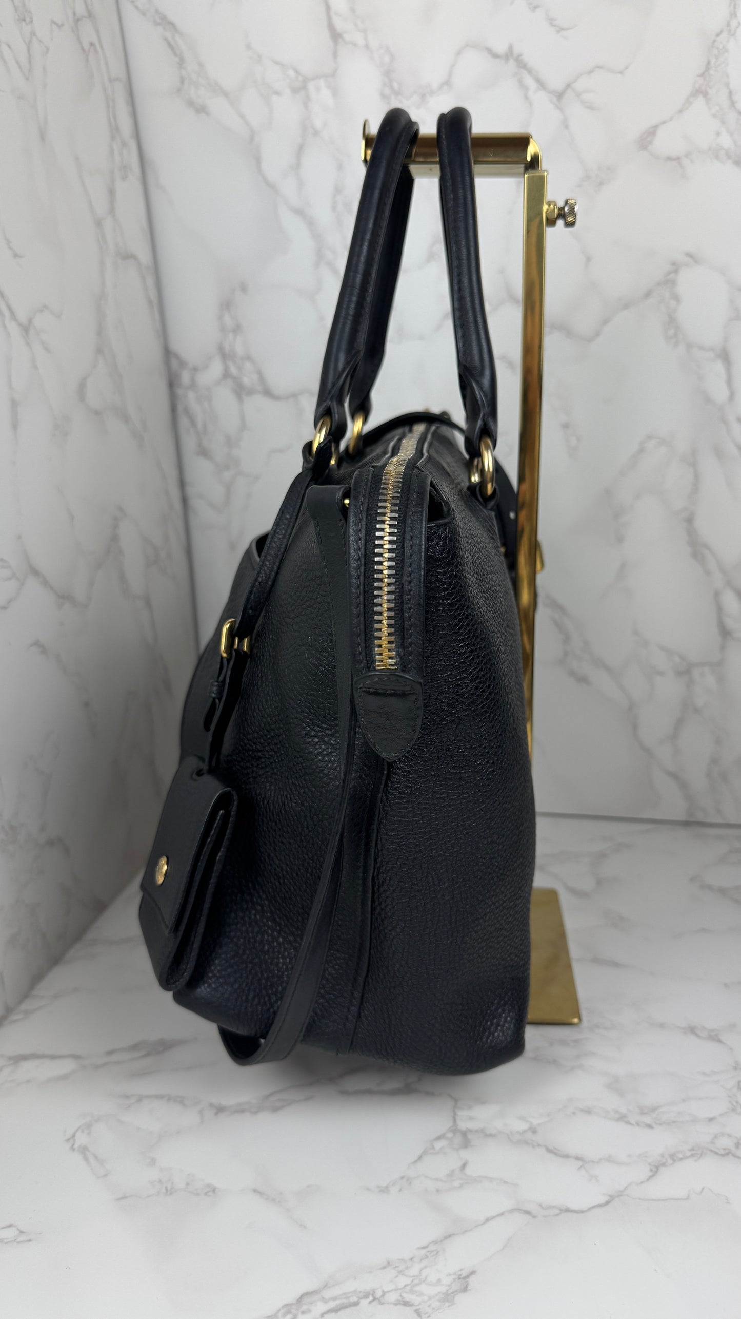 Prada Vitello Daino Leather Tote Black