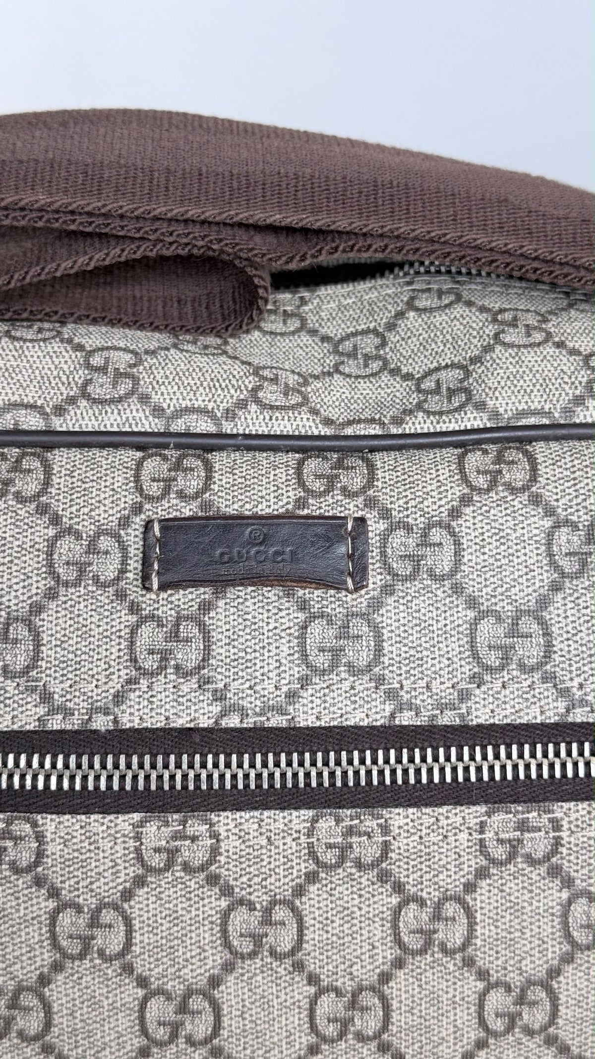 GUCCI Front Zip Camera GG Coated Canvas Large