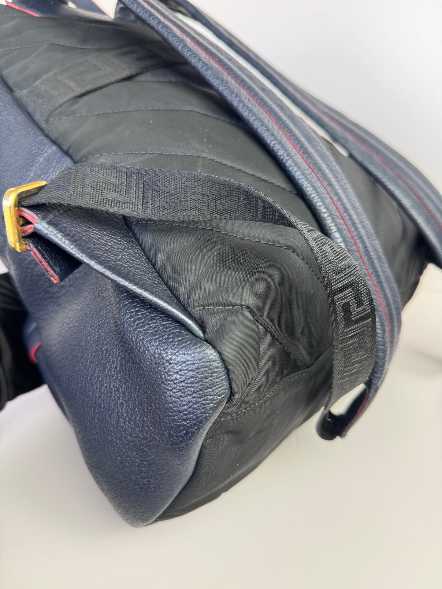 VERSACE La Medusa Backpack in Navy Leather