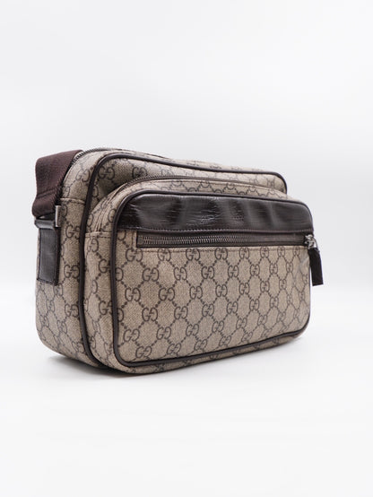 Gucci Camera GG Supreme Coated Canvas Crossbody Brown