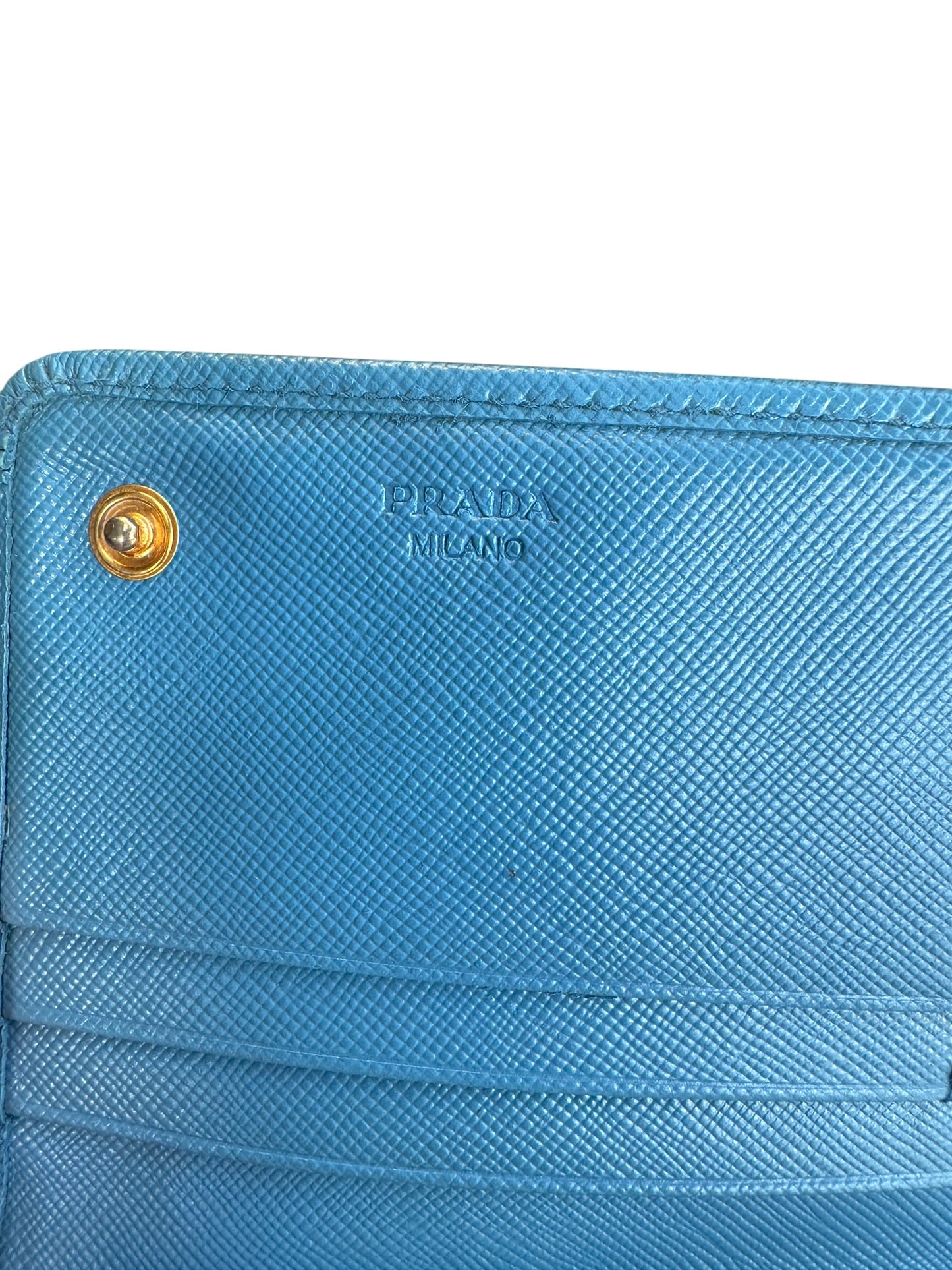 WA6👛 Prada Saffiano Leather Blue (included COA) Retail $995