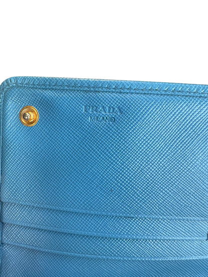 WA6👛 Prada Saffiano Leather Blue (included COA) Retail $995