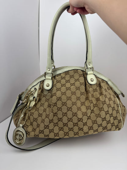 Gucci Sukey Boston GG Canvas White