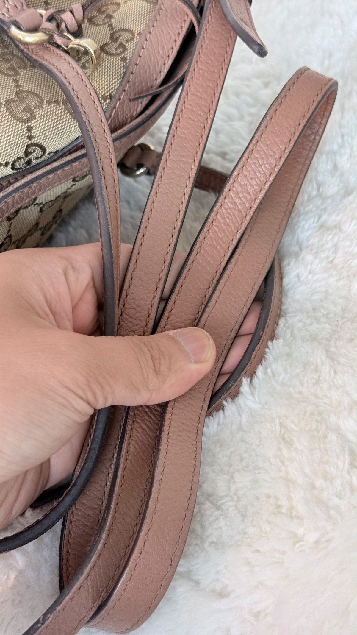 GUCCI Bree Top Handle GG Canvas Pink