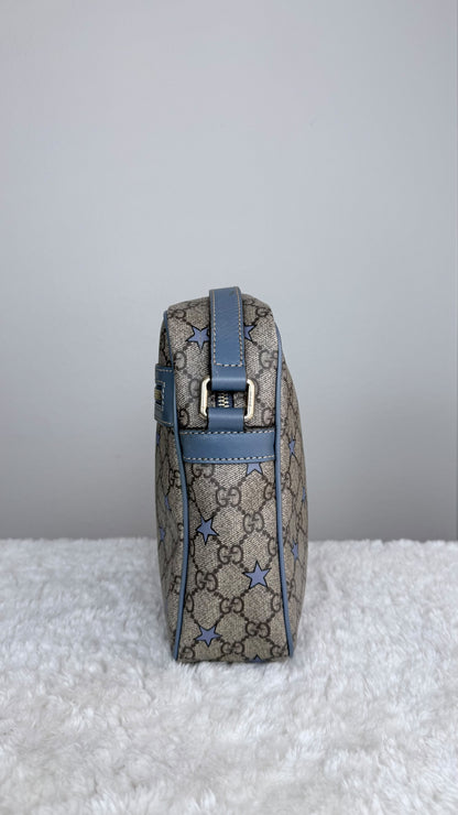 GUCCI GG Supreme Star Crossbody Coated Canvas Blue