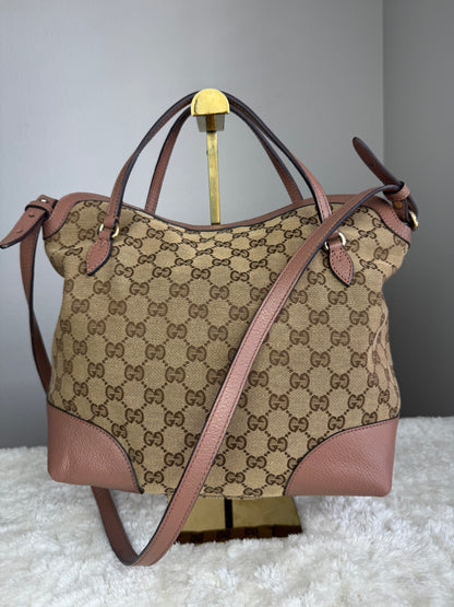GUCCI Bree Top Handle GG Canvas Pink