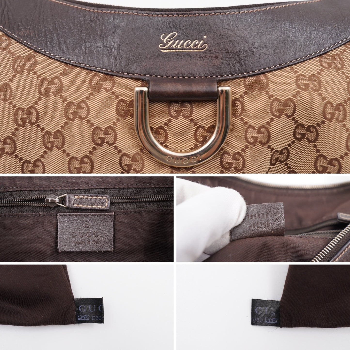 Gucci Brown GG Canvas Abbey D-Ring Shoulder Bag (Vintage)