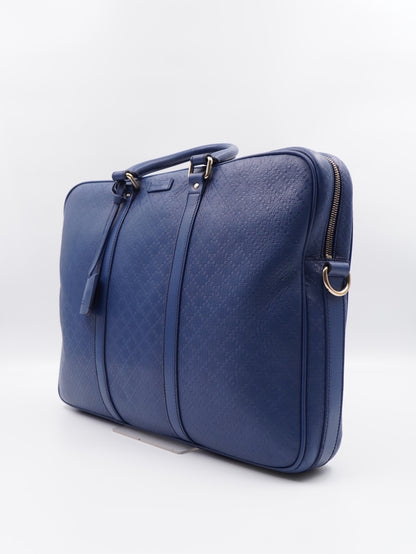 Gucci Briefcase Diamond Microguccdssima leather Blue
