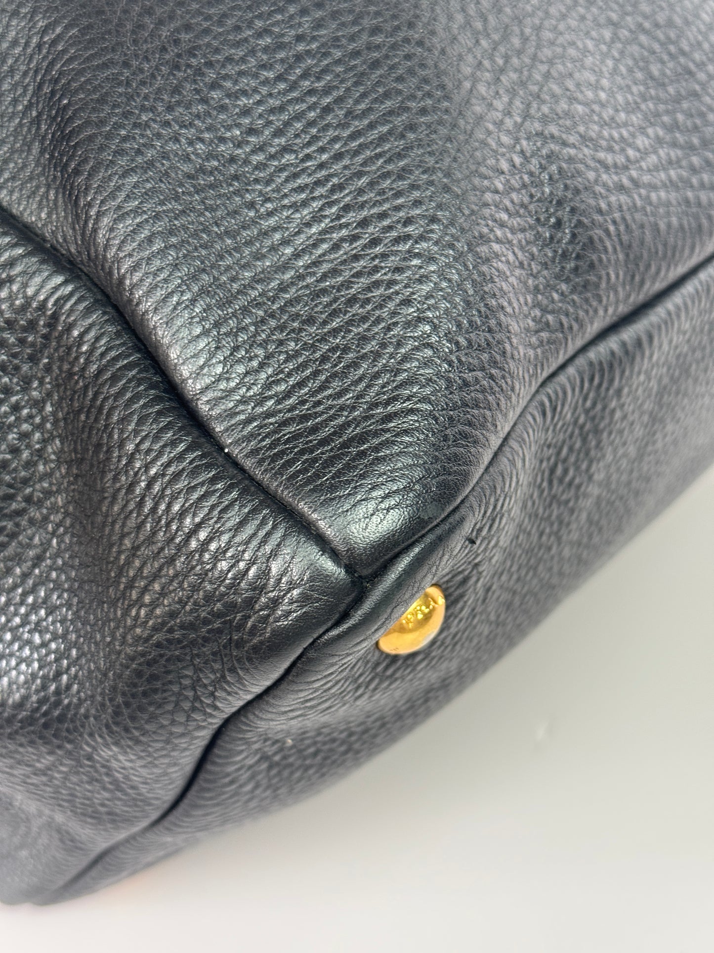 PRADA Vitello Daino Double Pocket Leather Black