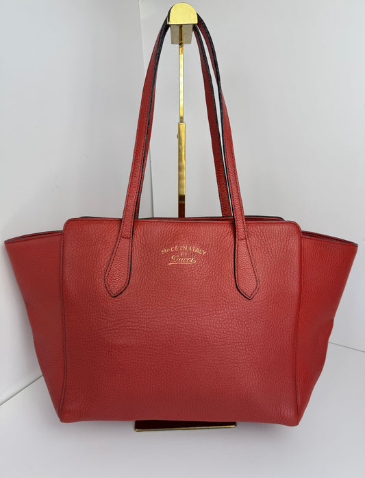 Gucci Swing Tote Leather Red