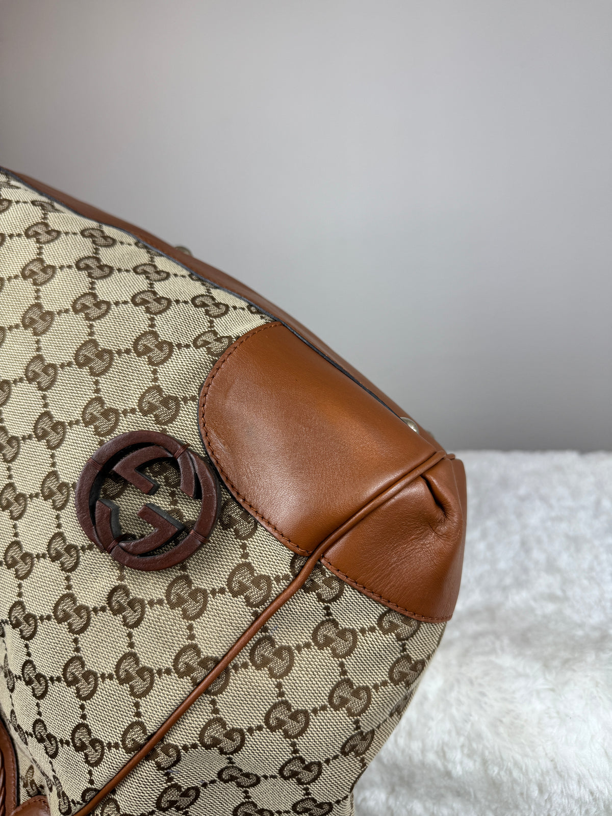 GUCCI Tote GG Canvas Brown
