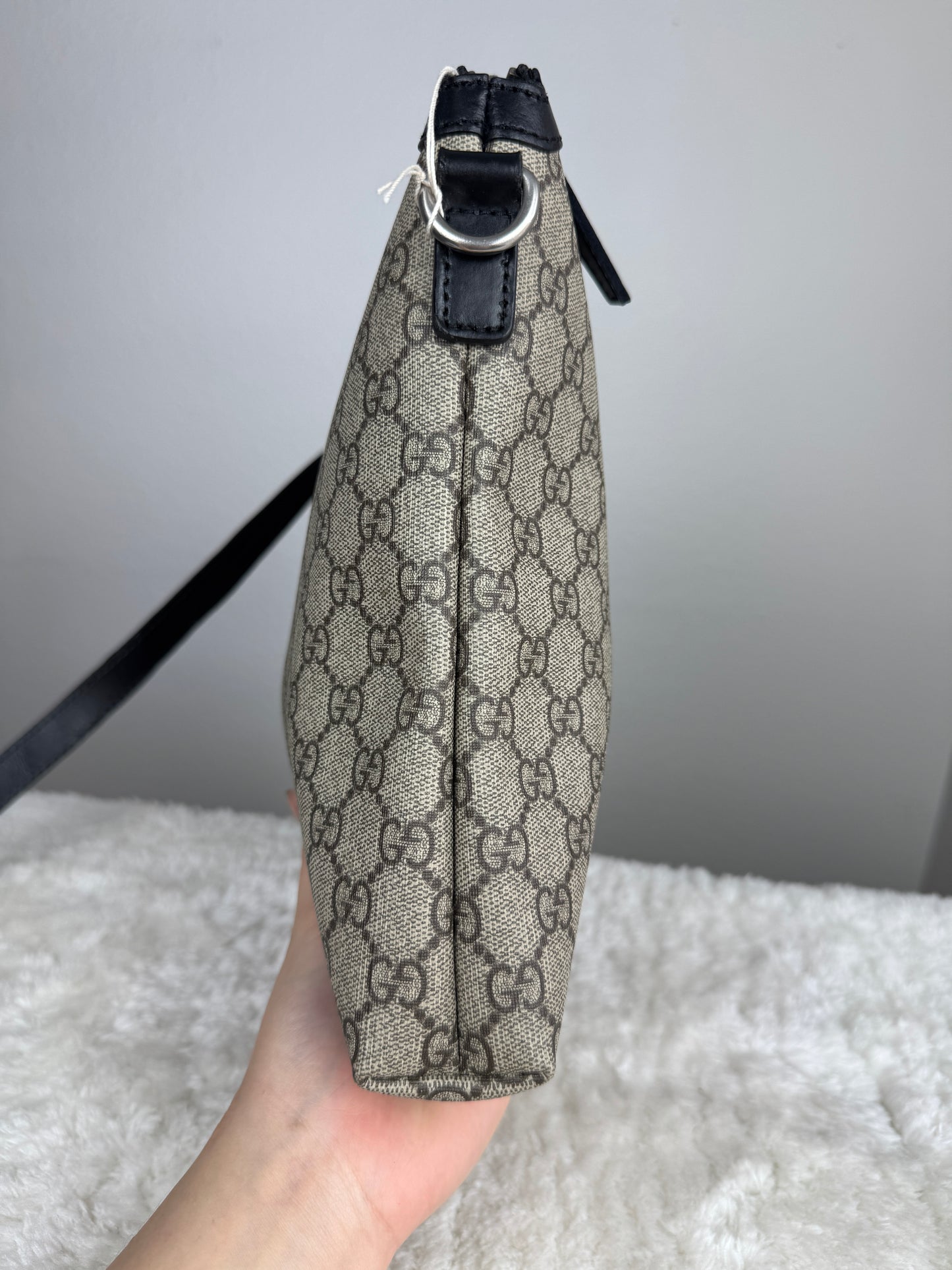 GUCCI Web Messenger Bag GG Coated Canvas Large