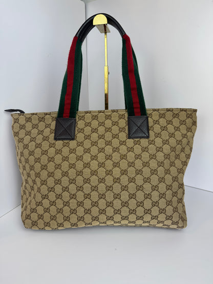Gucci Web Stripe Diaper Tote GG Canvas