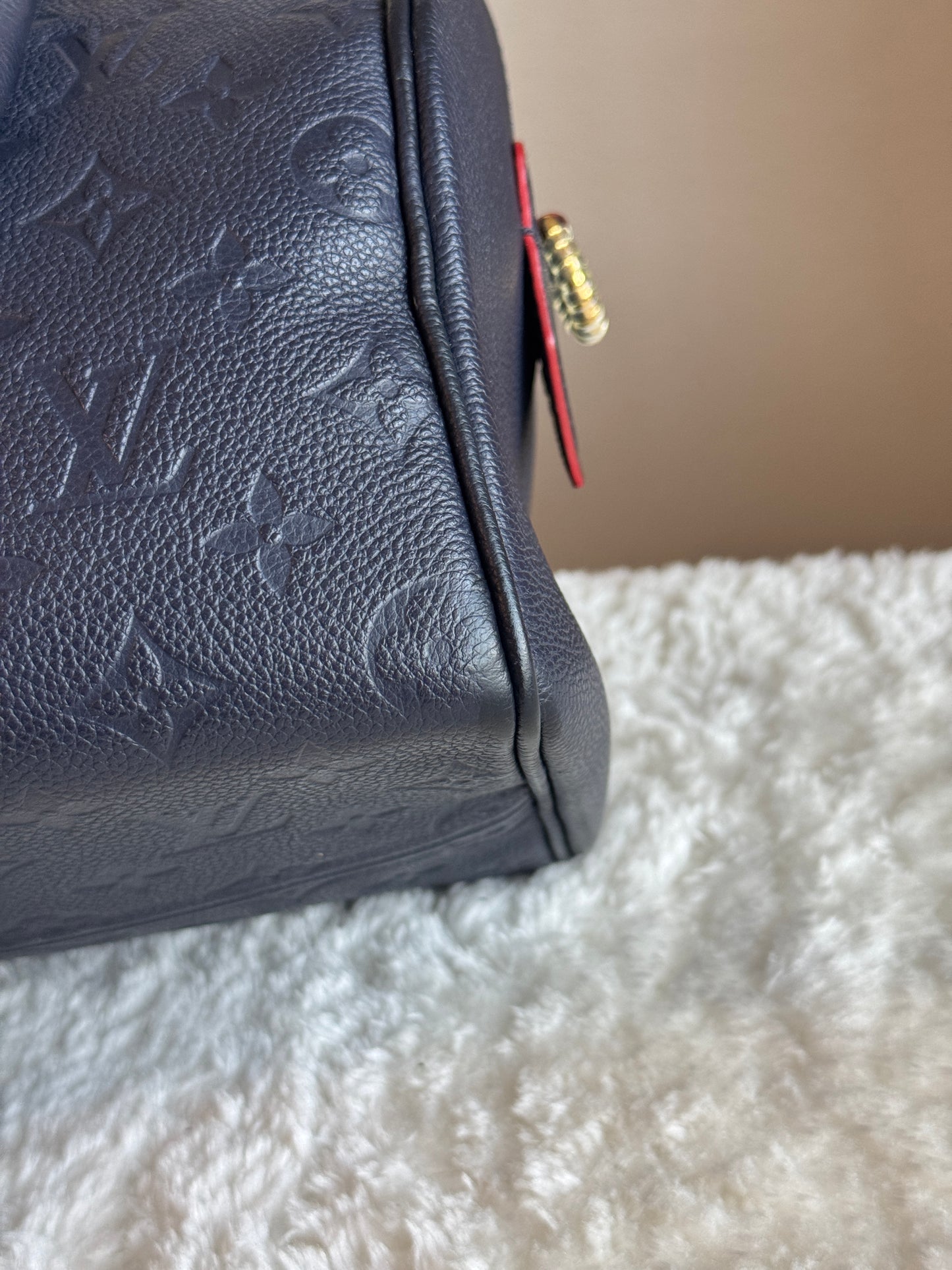 LOUIS VUITTON speedy25 Bandoulière Monogram Empreine  Leather Navy